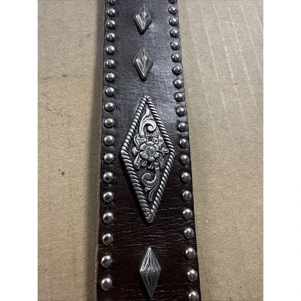 Nocona‎ Belt Co size 42 Leather Stidded WESTERN BELT w Floral